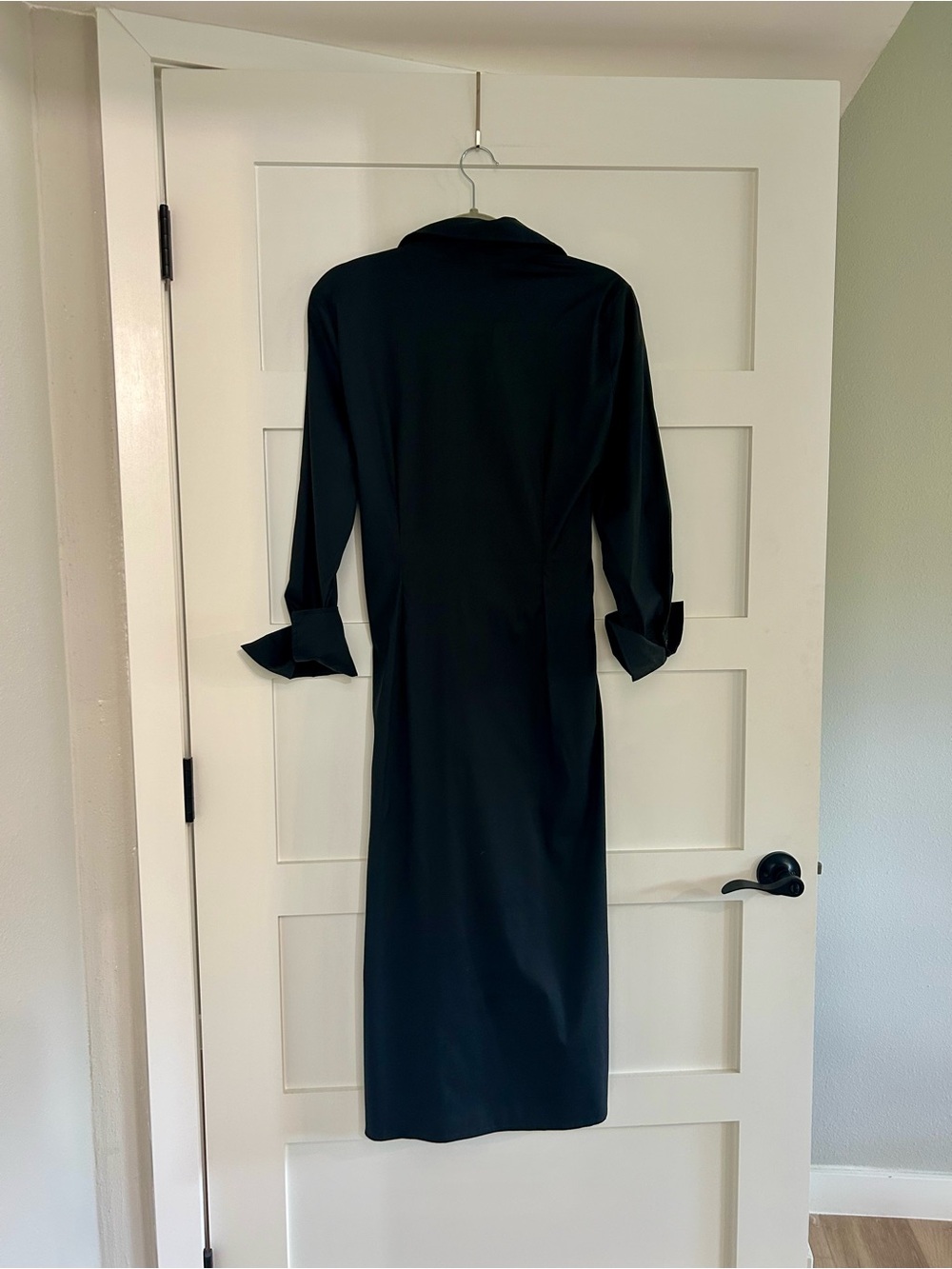 J. McLaughlin Black Long Sleeve Tie-Waist Shirt Dress - Picture 4 of 4